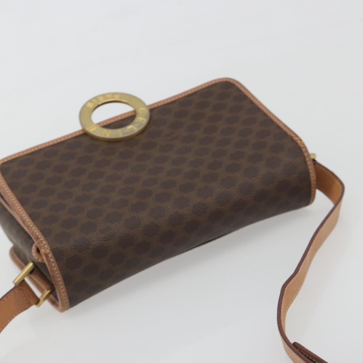CELINE Macadam Canvas Shoulder Bag PVC Leather Brown Gold Auth 196617 - Jerrillo image 6