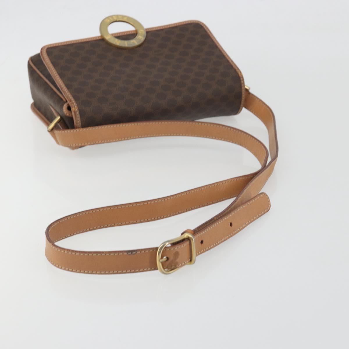 CELINE Macadam Canvas Shoulder Bag PVC Leather Brown Gold Auth 196617 - Jerrillo image 7