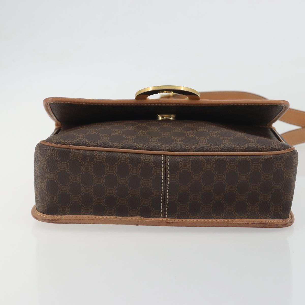 CELINE Macadam Canvas Shoulder Bag PVC Leather Brown Gold Auth 196617 - Jerrillo image 9