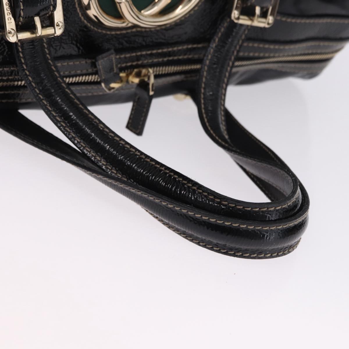 GUCCI Interlocking Web Sherry Line Bag Patent leather Black 170010 Auth 196790V - Jerrillo image 7