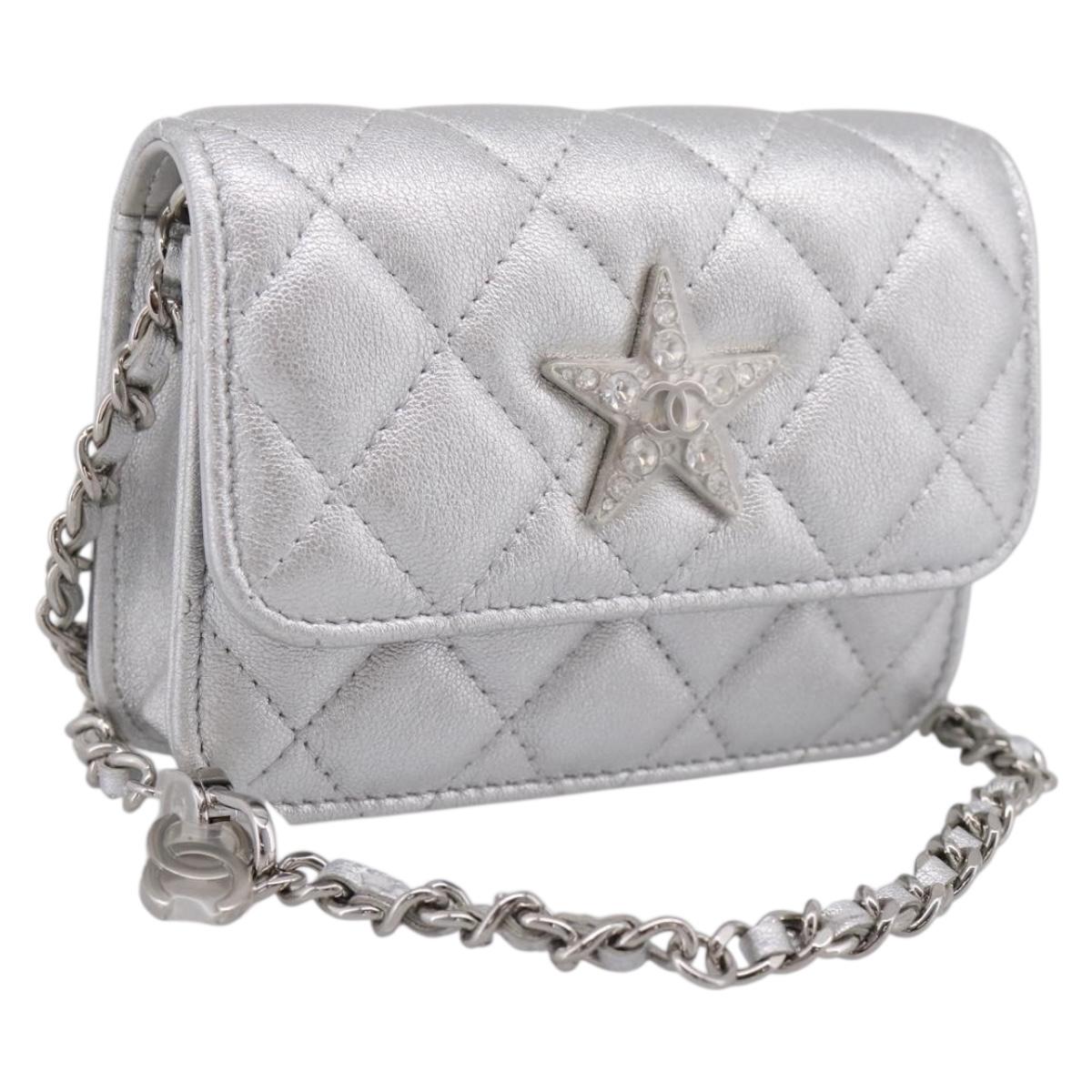CHANEL Matelasse Chain Shoulder Bag Lamb Skin Navy CC Auth 196832SAM - Jerrillo