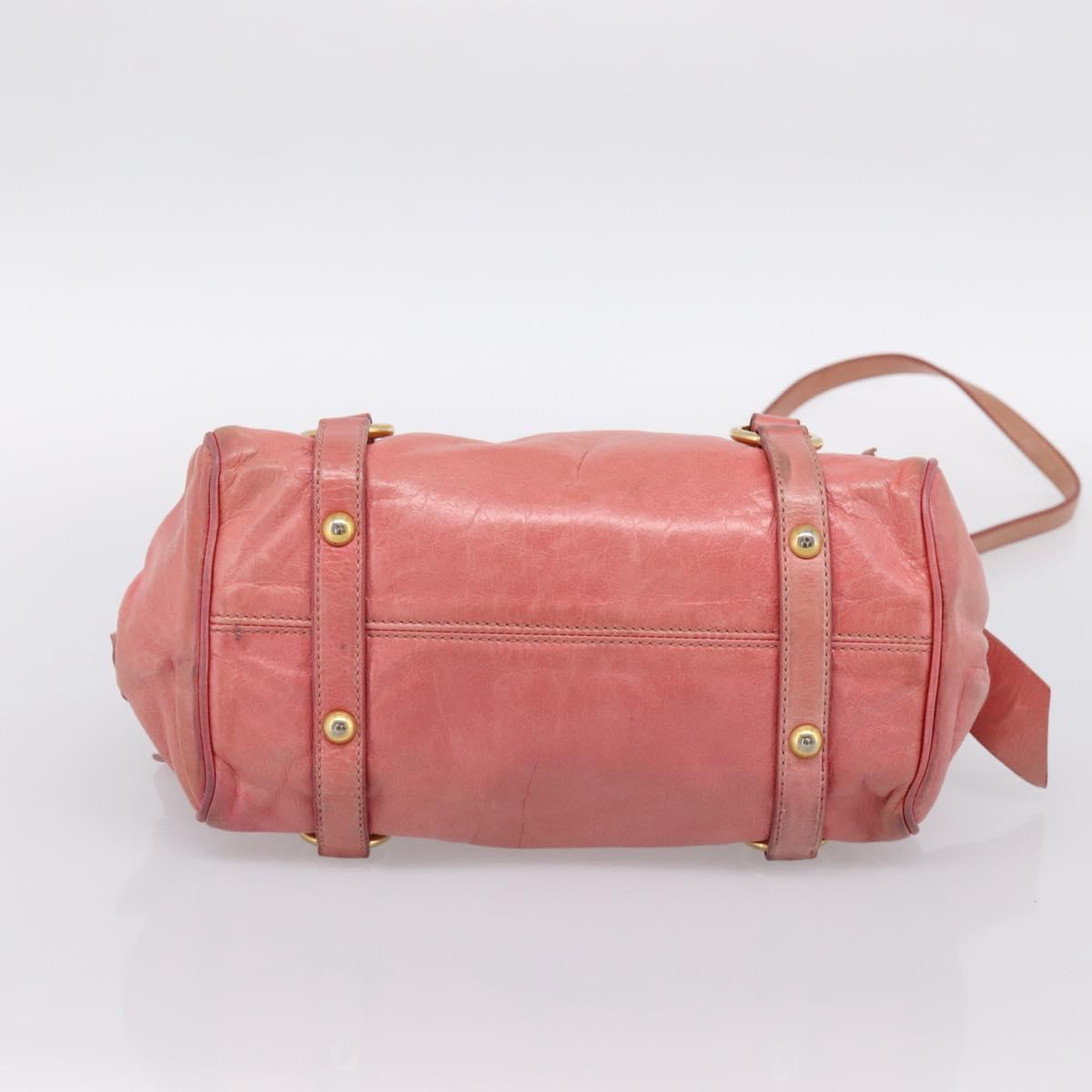 Miu Miu Hand Bag Leather 2way Pink Gold Auth 196837V - Jerrillo image 5