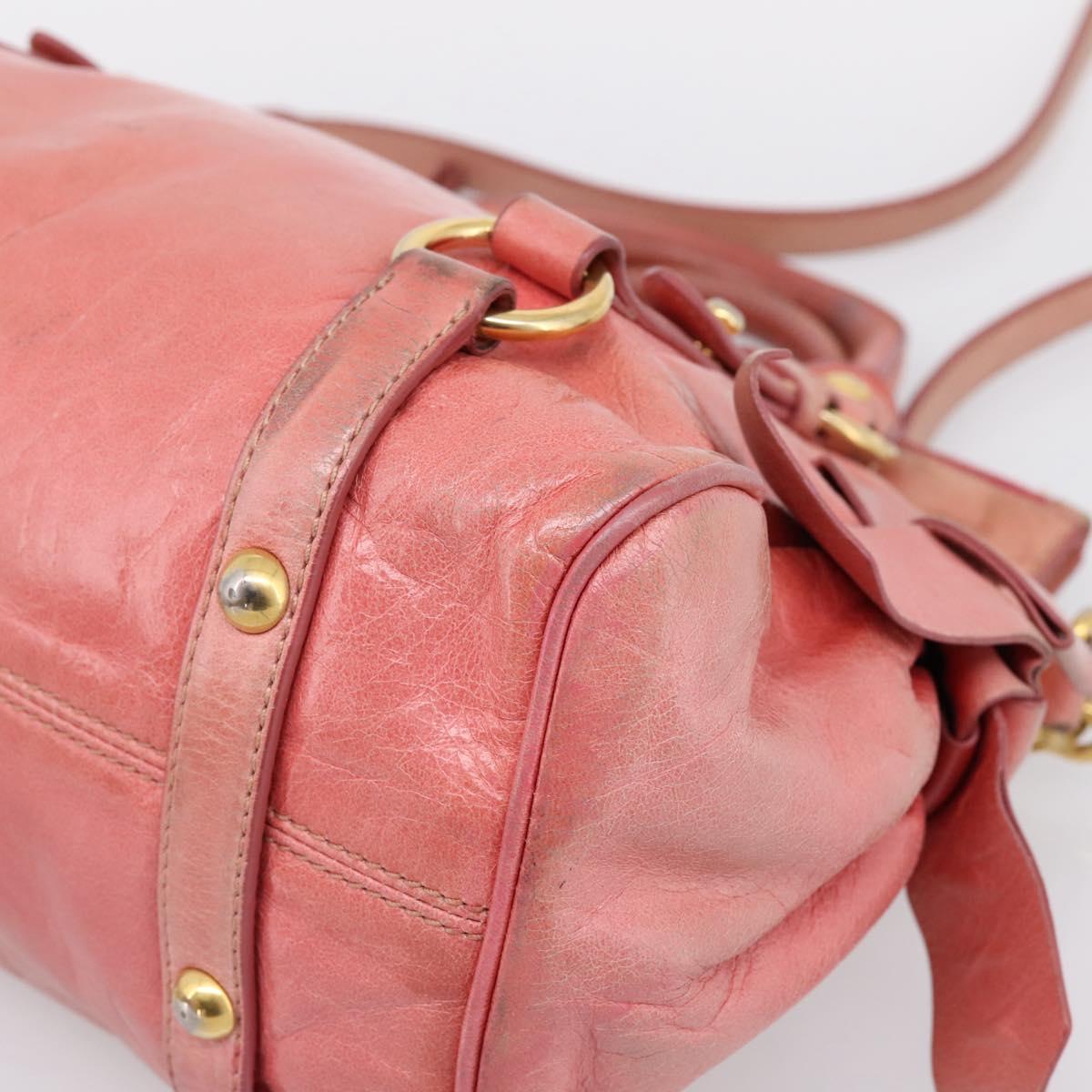 Miu Miu Hand Bag Leather 2way Pink Gold Auth 196837V - Jerrillo image 9