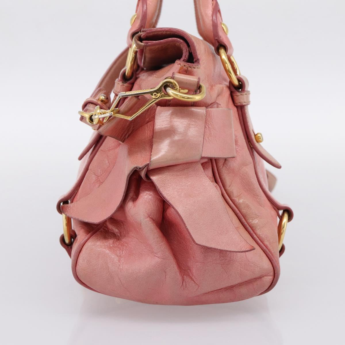 Miu Miu Hand Bag Leather 2way Pink Gold Auth 196837V - Jerrillo image 4