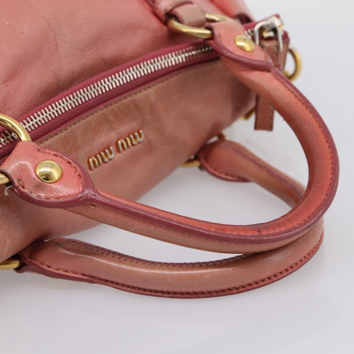Miu Miu Hand Bag Leather 2way Pink Gold Auth 196837V - Jerrillo image 7