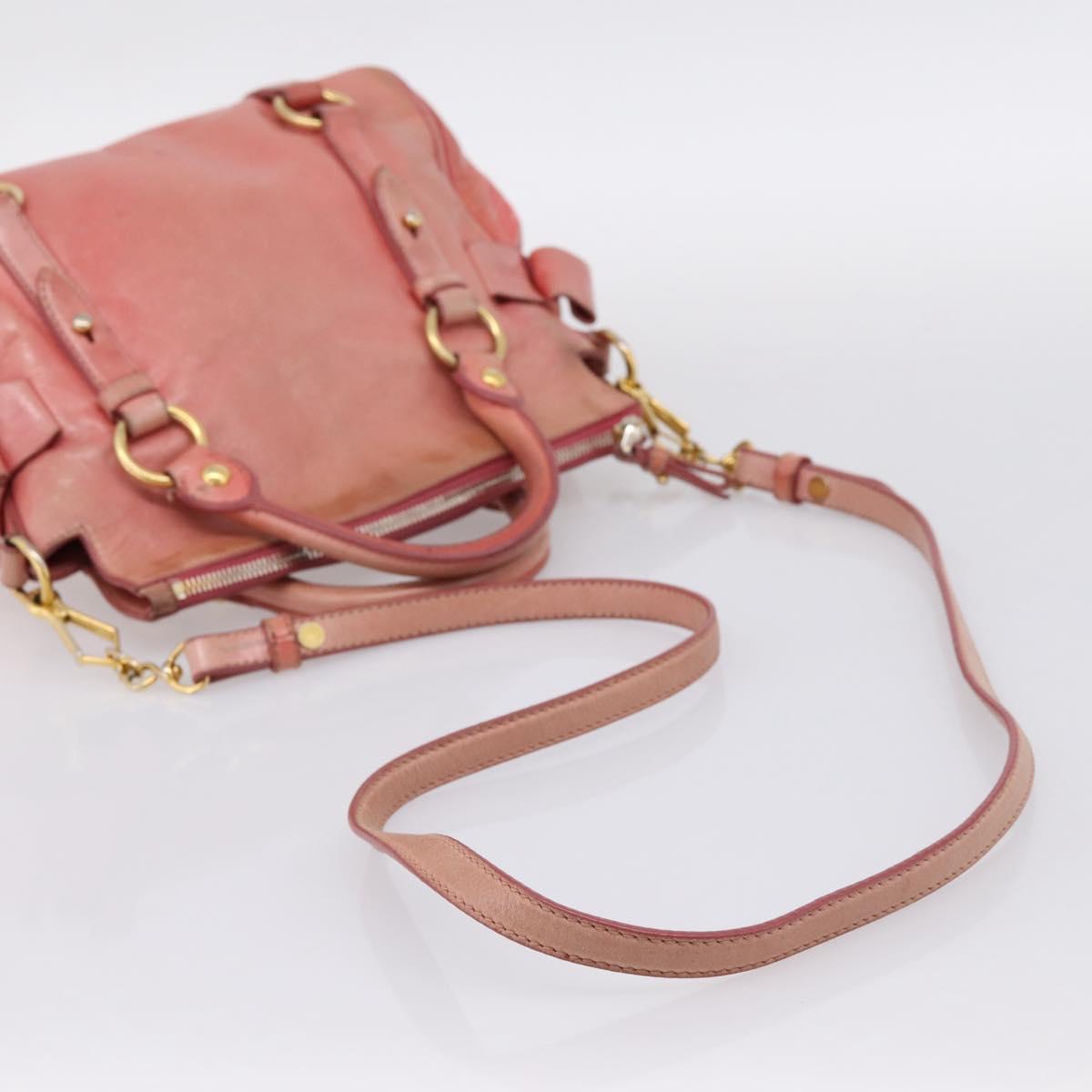 Miu Miu Hand Bag Leather 2way Pink Gold Auth 196837V - Jerrillo image 8