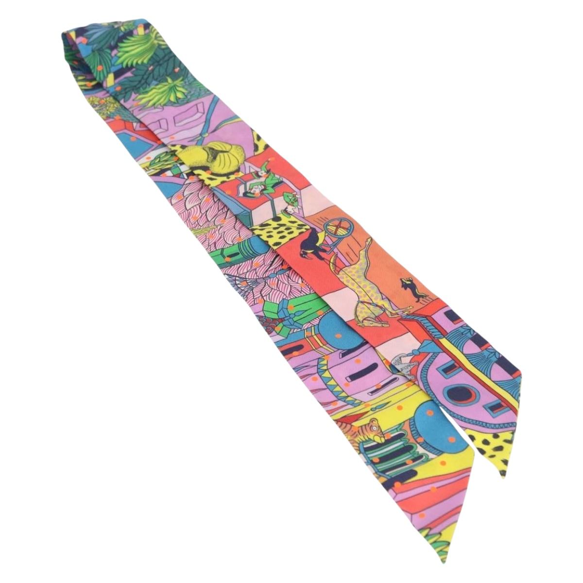 HERMES Twilly Scarf Silk Multicolor Auth 196846 - Jerrillo image 2