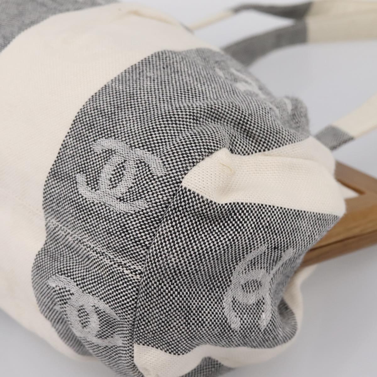 CHANEL Tote Bag Canvas Gray Gold CC Auth 196989V - Jerrillo image 9