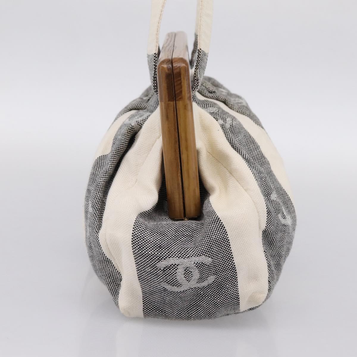 CHANEL Tote Bag Canvas Gray Gold CC Auth 196989V - Jerrillo image 3