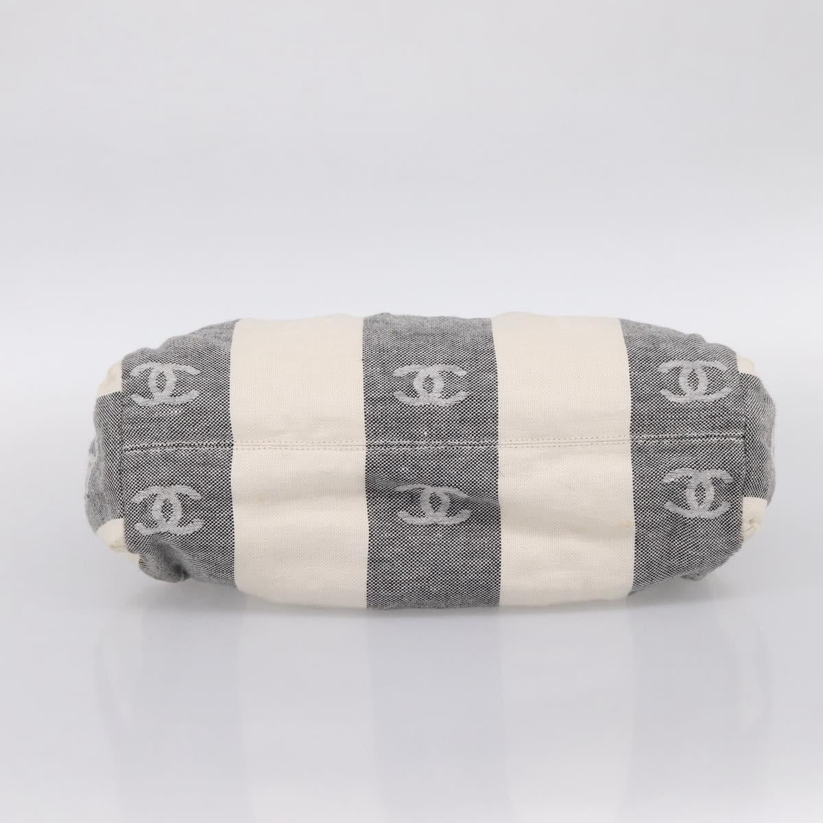 CHANEL Tote Bag Canvas Gray Gold CC Auth 196989V - Jerrillo image 5