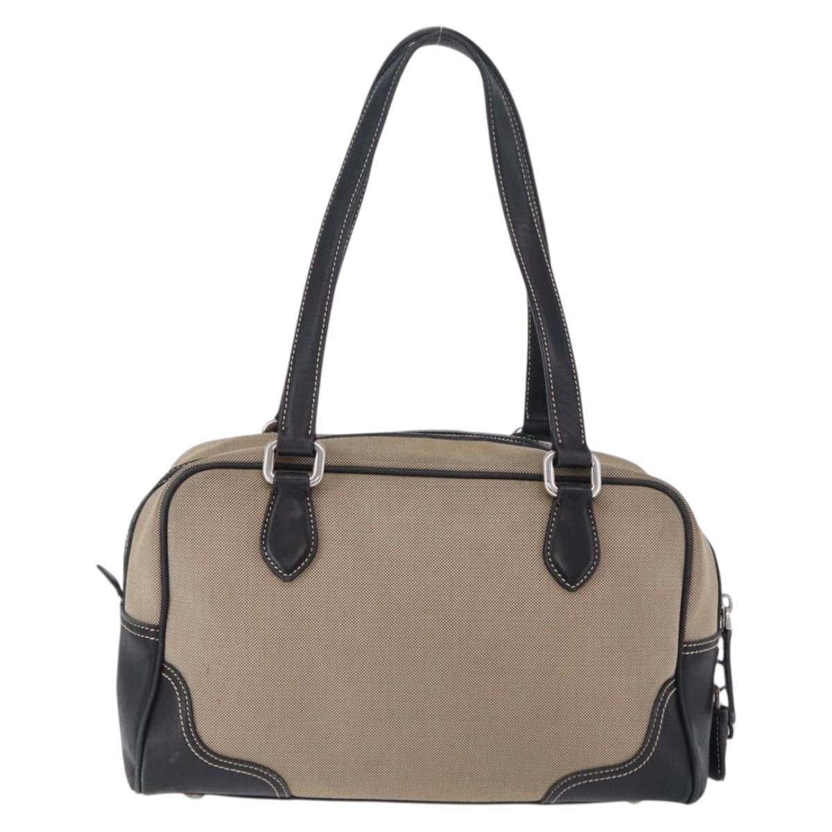 PRADA Tote Bag Canvas Beige Silver Auth 197022A - Jerrillo image 3