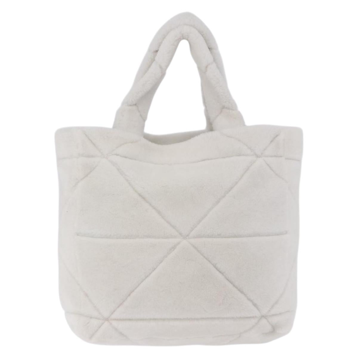 PRADA Tote Bag Fur White Silver Auth 197109SAM - Jerrillo image 3