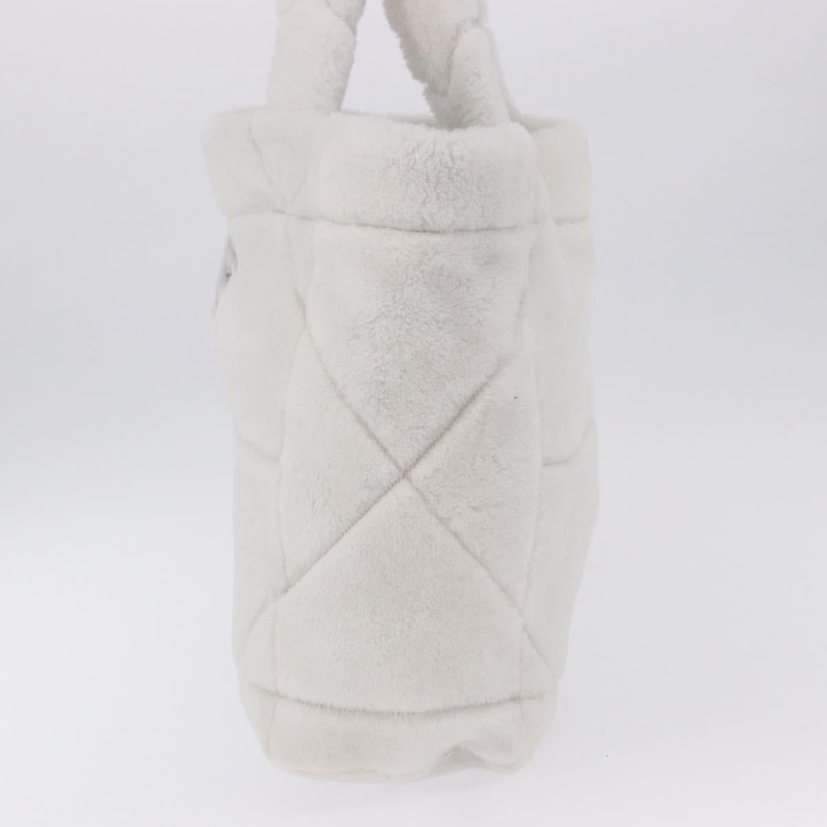 PRADA Tote Bag Fur White Silver Auth 197109SAM - Jerrillo image 4