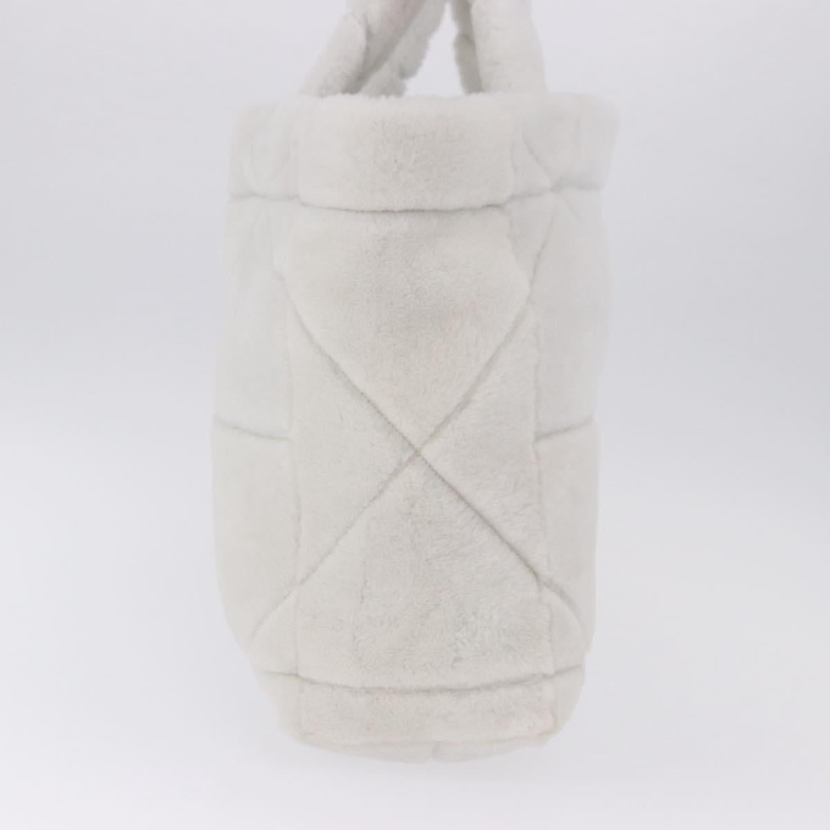 PRADA Tote Bag Fur White Silver Auth 197109SAM - Jerrillo image 5