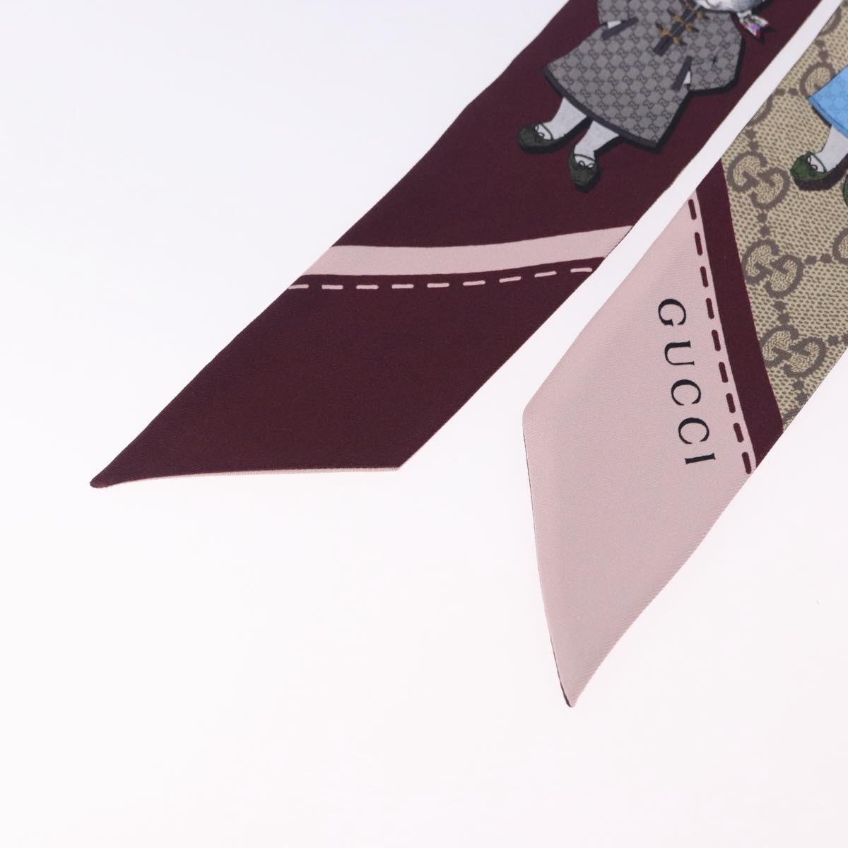GUCCI GG Canvas Scarf Silk Higuchi Yuko Collaboration Beige Auth 197171M - Jerrillo image 9
