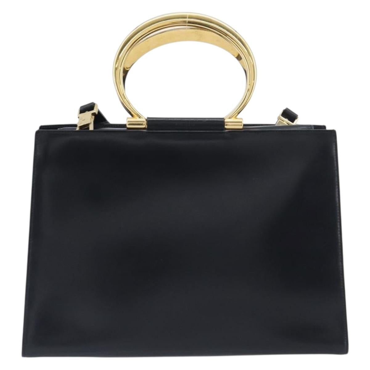 CELINE Hand Bag Leather 2way Black Gold Auth 197456A - Jerrillo image 2