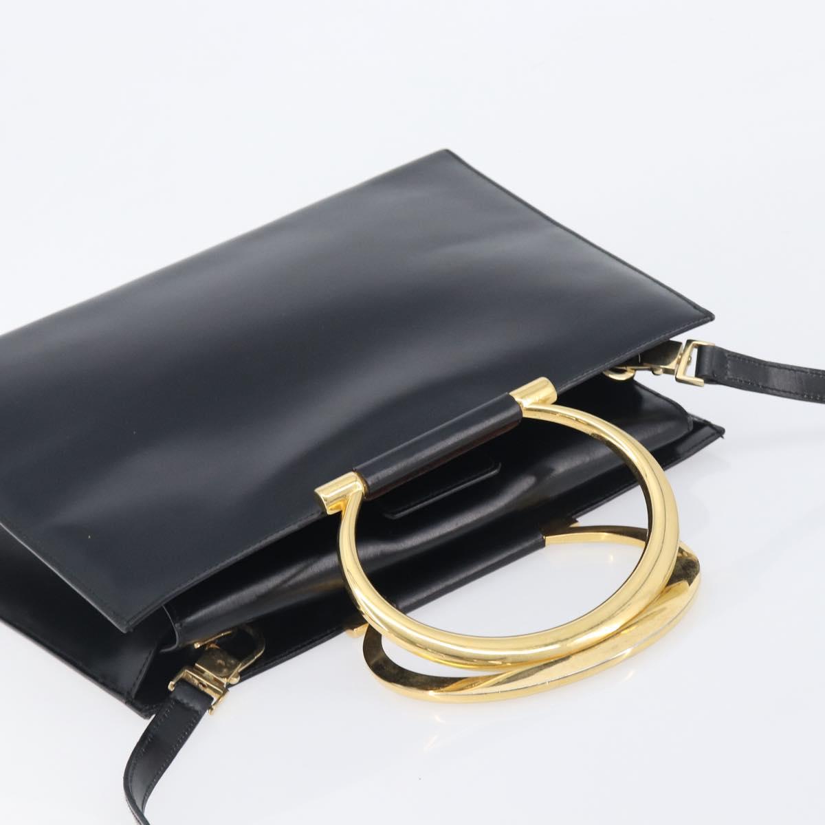 CELINE Hand Bag Leather 2way Black Gold Auth 197456A - Jerrillo image 6