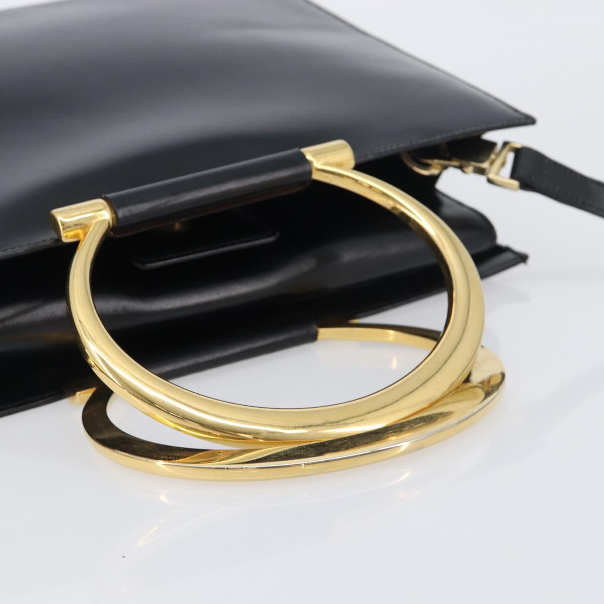 CELINE Hand Bag Leather 2way Black Gold Auth 197456A - Jerrillo image 7