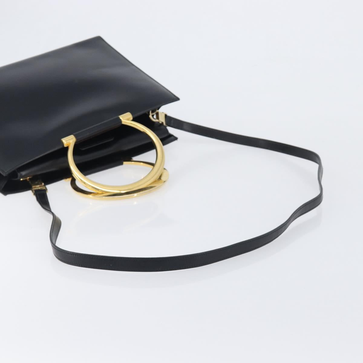 CELINE Hand Bag Leather 2way Black Gold Auth 197456A - Jerrillo image 9