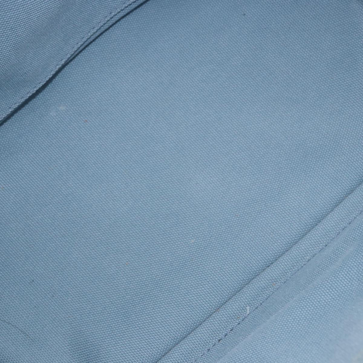 PRADA Hand Bag Straw 2way Light Blue Gold Auth 197472A - Jerrillo image 9
