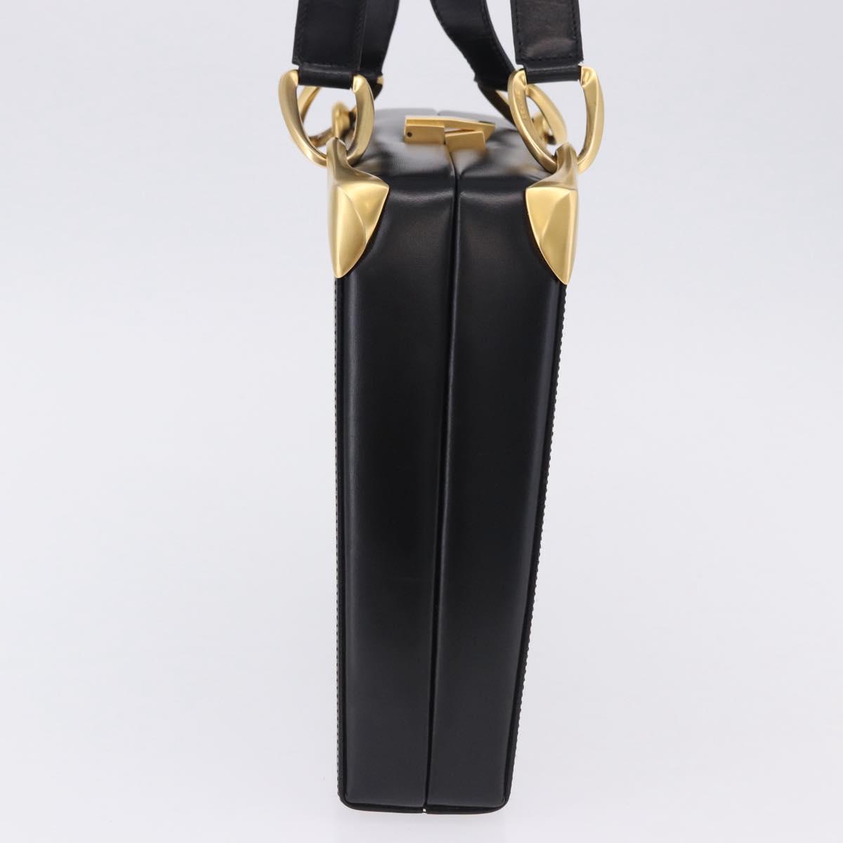 CELINE Shoulder Bag Leather Black Gold Auth 197483A - Jerrillo image 4