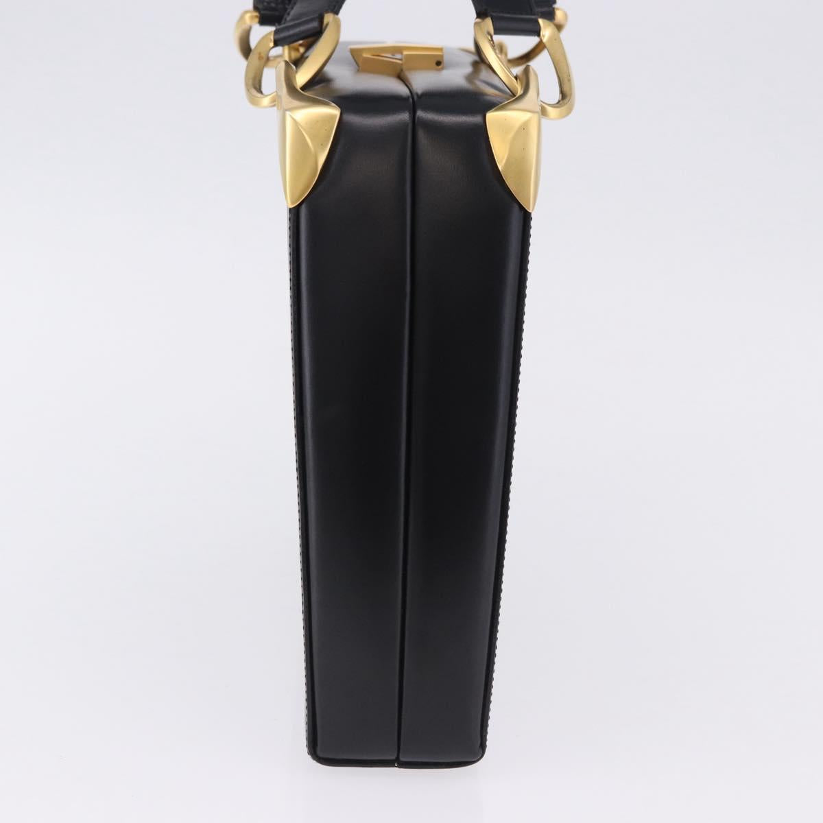 CELINE Shoulder Bag Leather Black Gold Auth 197483A - Jerrillo image 5