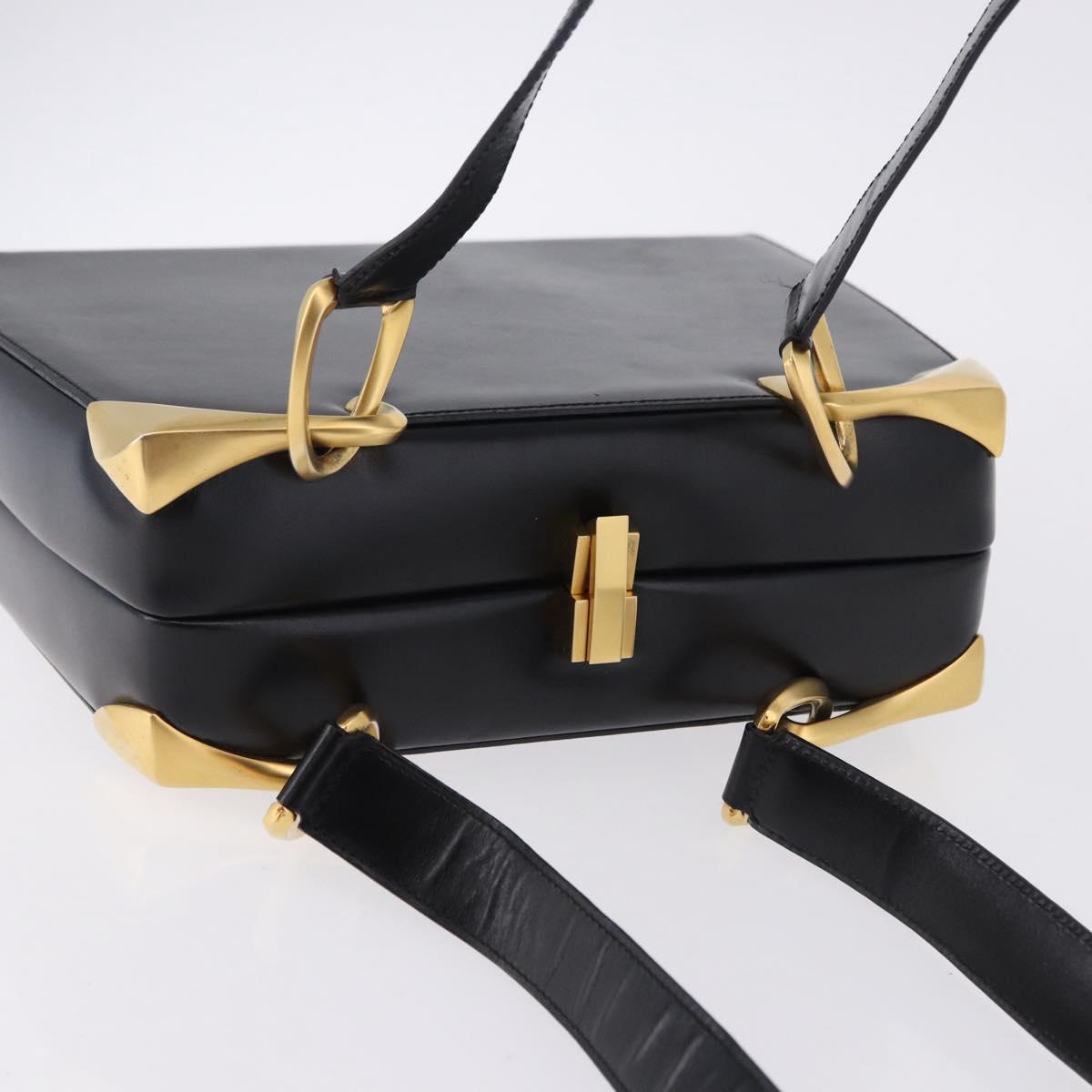 CELINE Shoulder Bag Leather Black Gold Auth 197483A - Jerrillo image 6