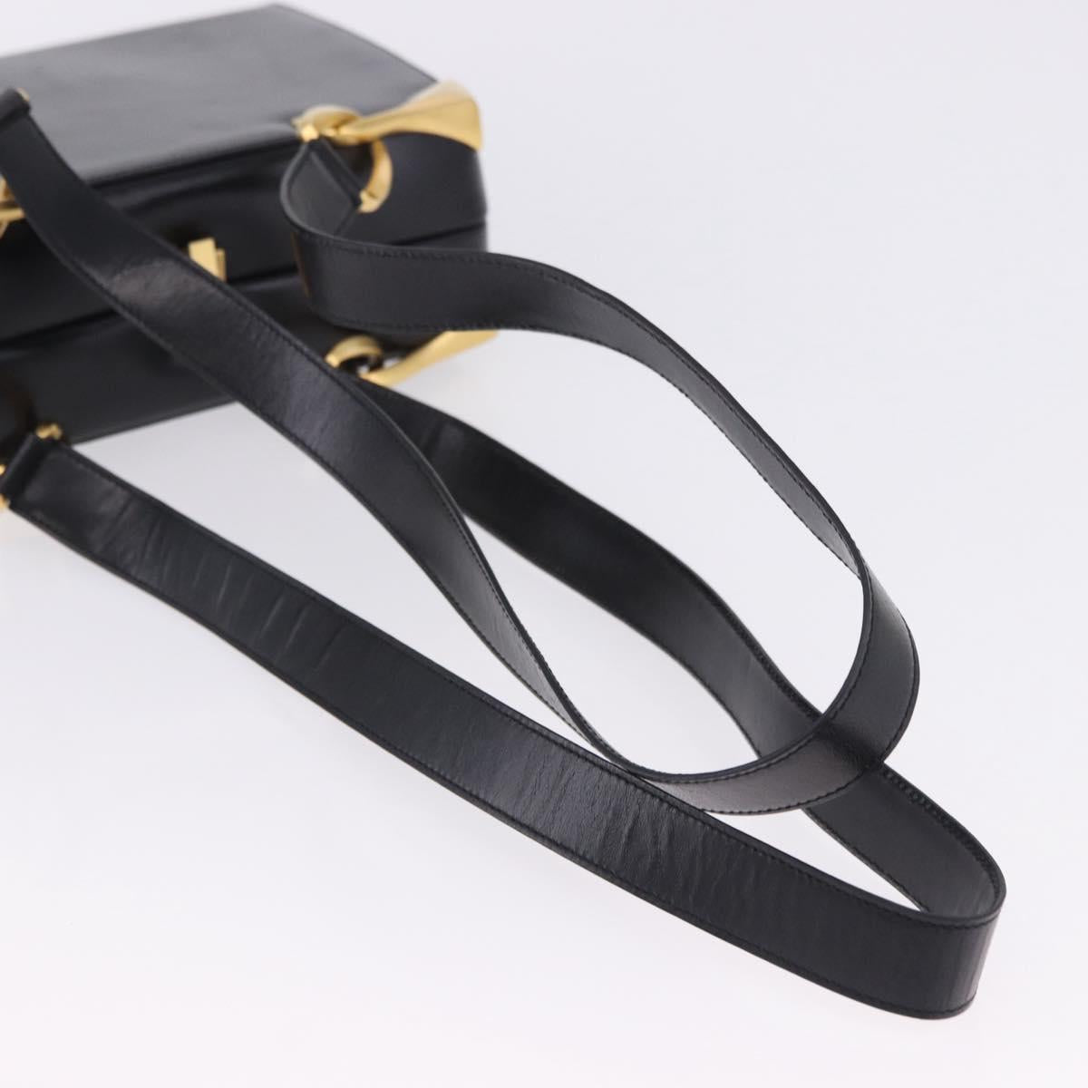 CELINE Shoulder Bag Leather Black Gold Auth 197483A - Jerrillo image 7