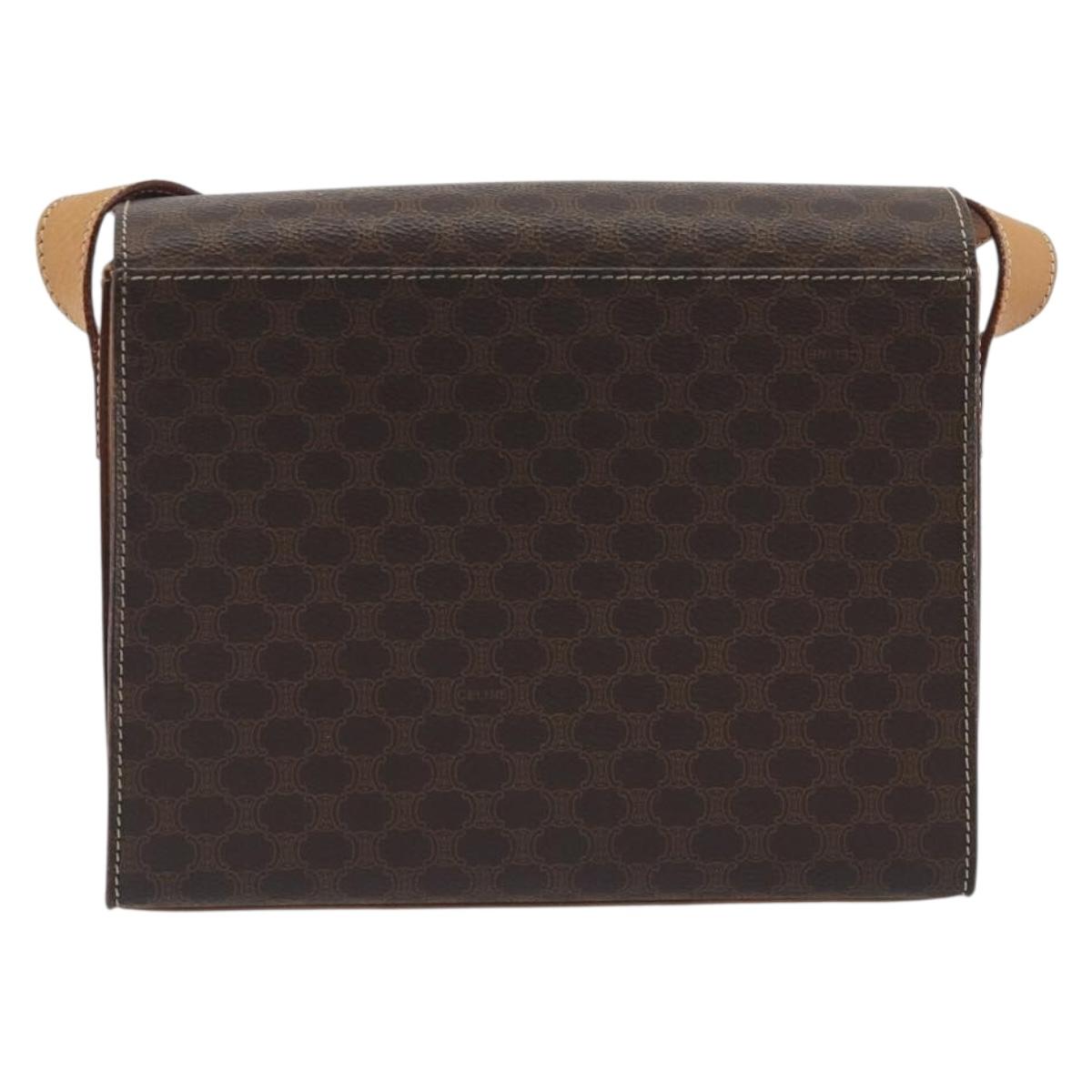 CELINE Macadam Canvas Circle Shoulder Bag PVC Leather Brown Gold Auth 197510A - Jerrillo image 2