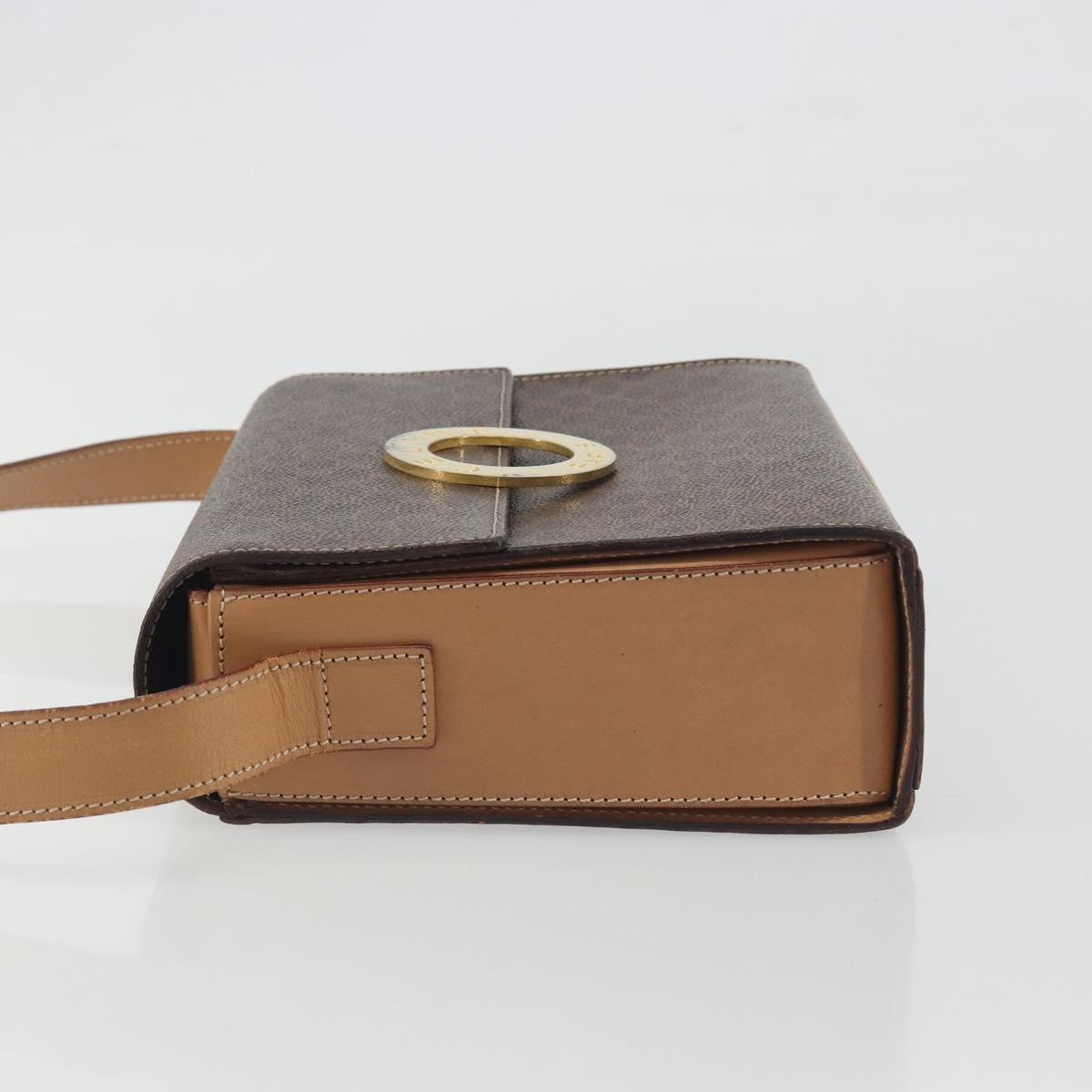 CELINE Macadam Canvas Circle Shoulder Bag PVC Leather Brown Gold Auth 197510A - Jerrillo image 4
