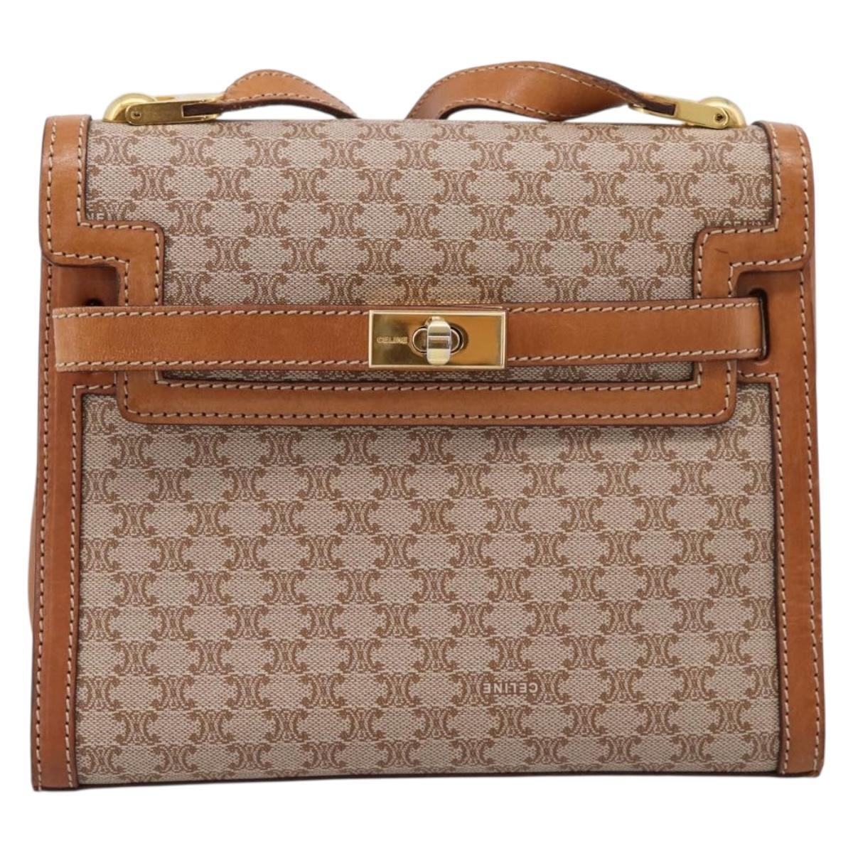 CELINE Macadam Canvas Shoulder Bag PVC Beige Gold Auth 197680V - Jerrillo image 2