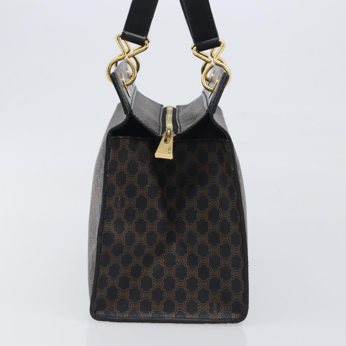 CELINE Macadam Canvas Hand Bag PVC Leather Black Gold Auth 197786A - Jerrillo image 3