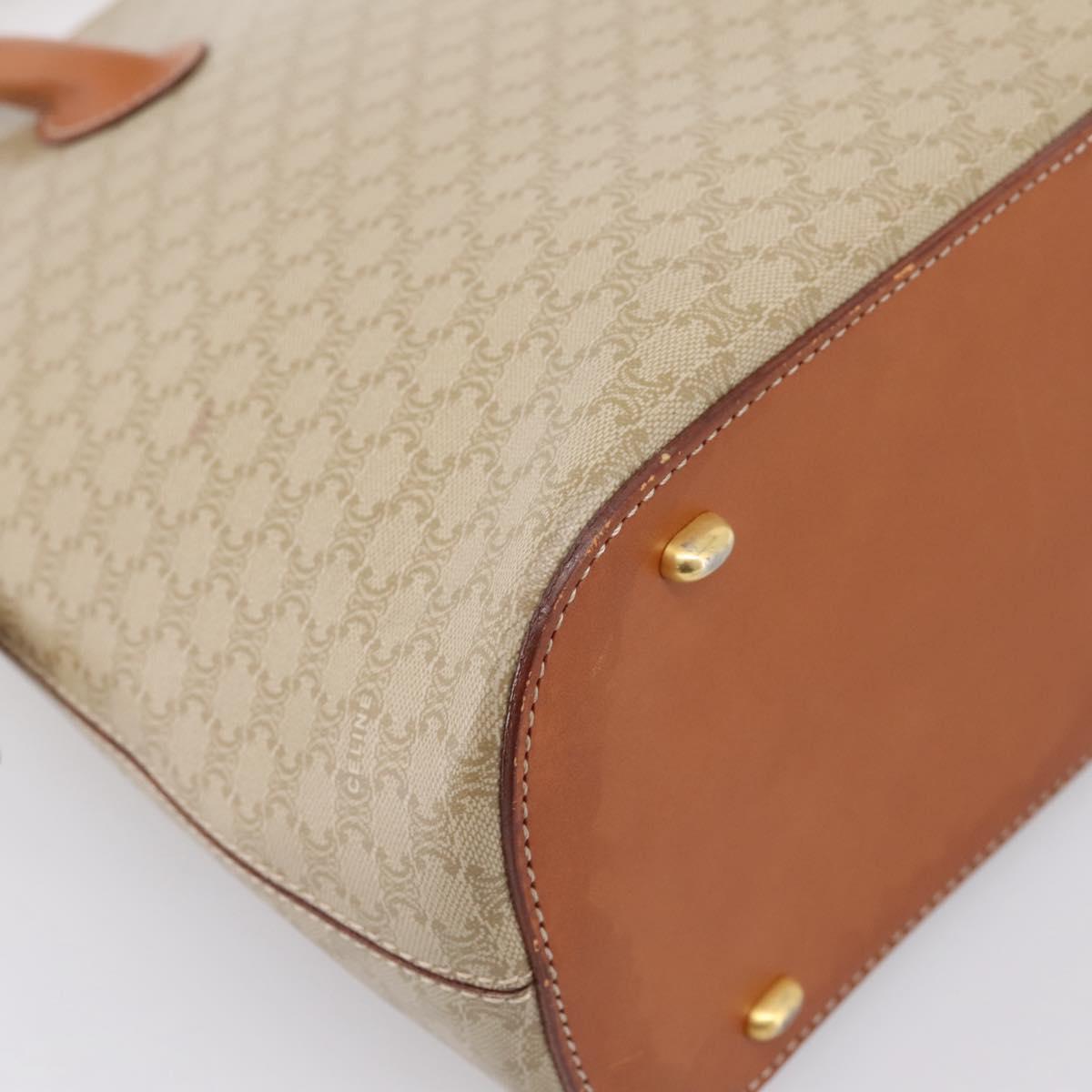 CELINE Macadam Canvas Hand Bag PVC Beige Gold Auth 197827 - Jerrillo image 9