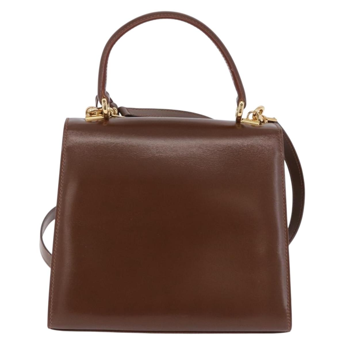 GUCCI Hand Bag Leather 2way Brown Gold 000 2110 Auth 197847V - Jerrillo image 3