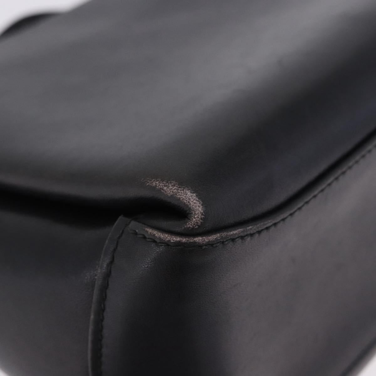 GUCCI Hand Bag Leather Black Gold Auth 197873 - Jerrillo image 8