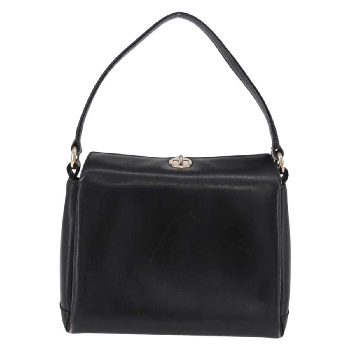 GUCCI Hand Bag Leather Black Gold Auth 197873 - Jerrillo image 2