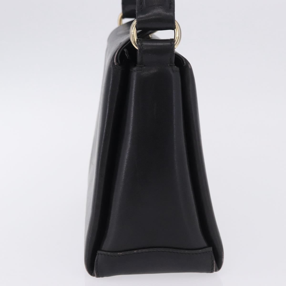 GUCCI Hand Bag Leather Black Gold Auth 197873 - Jerrillo image 4