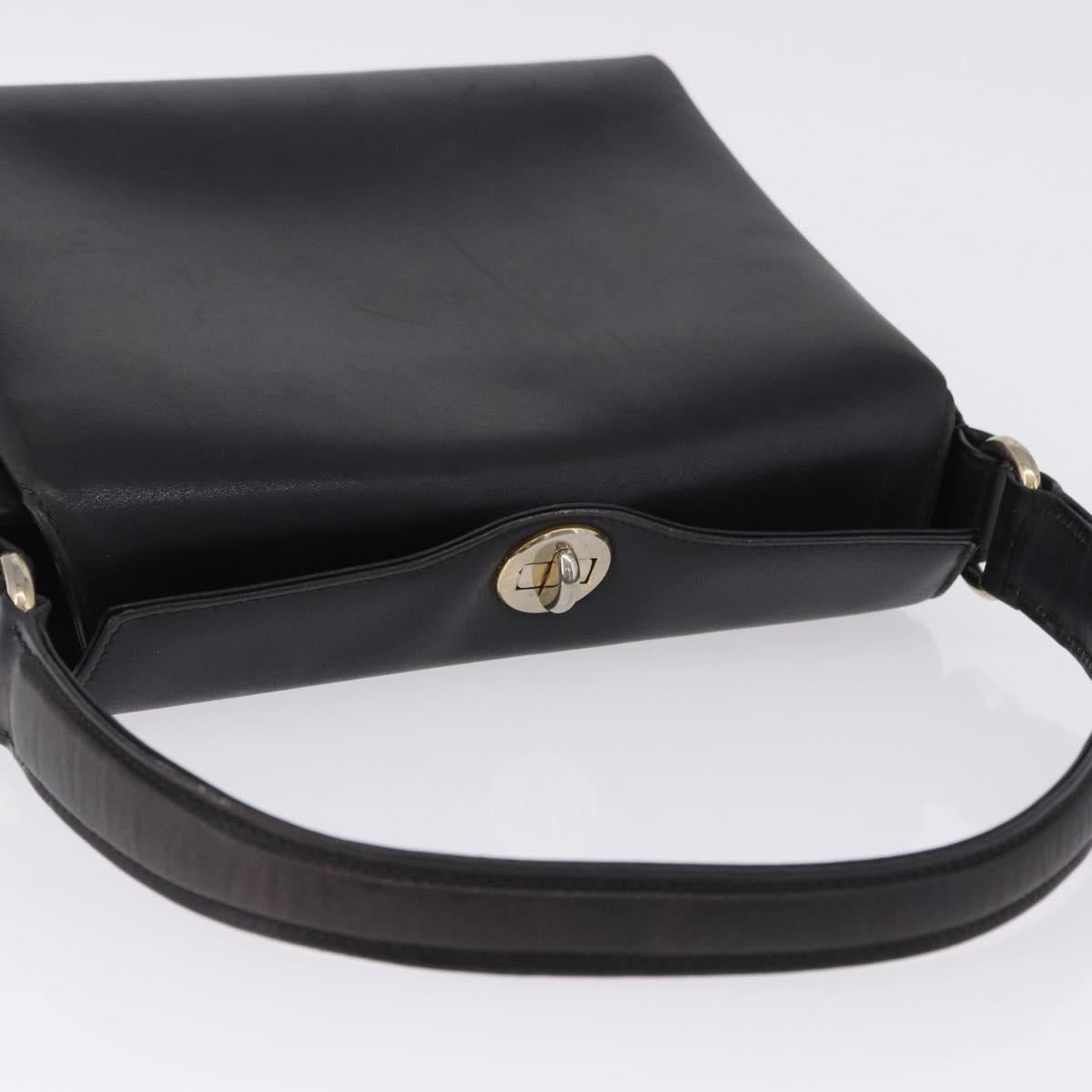 GUCCI Hand Bag Leather Black Gold Auth 197873 - Jerrillo image 6