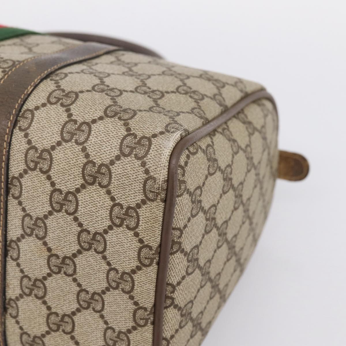 GUCCI GG Supreme Web Sherry Line Hand Bag PVC Beige Gold 40 02 007 Auth 197903 - Jerrillo image 9