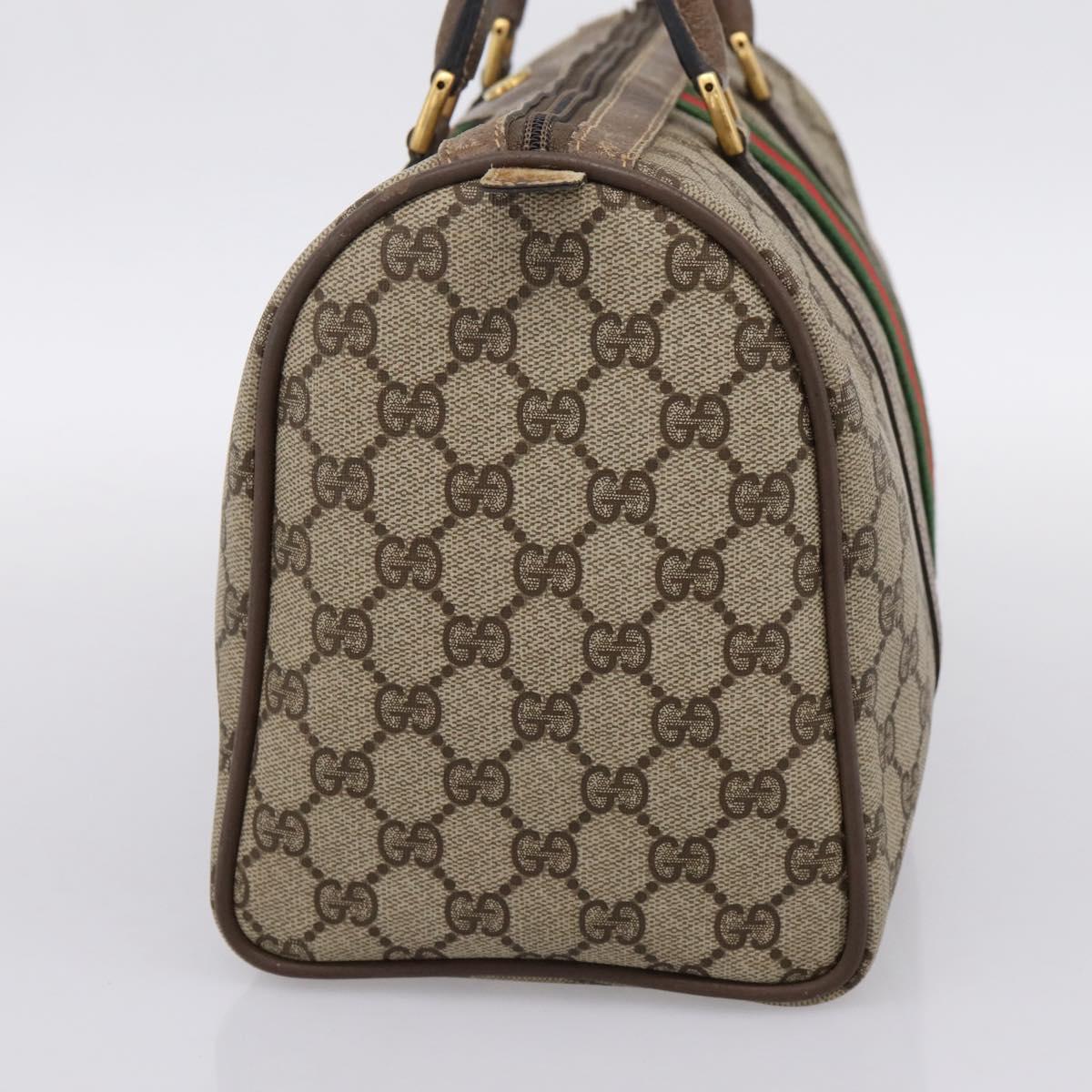 GUCCI GG Supreme Web Sherry Line Hand Bag PVC Beige Gold 40 02 007 Auth 197903 - Jerrillo image 4