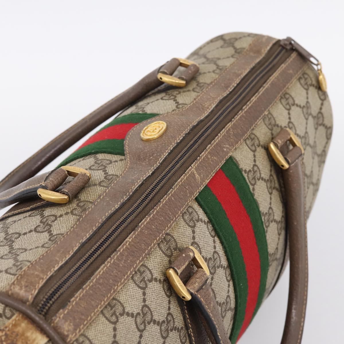 GUCCI GG Supreme Web Sherry Line Hand Bag PVC Beige Gold 40 02 007 Auth 197903 - Jerrillo image 6