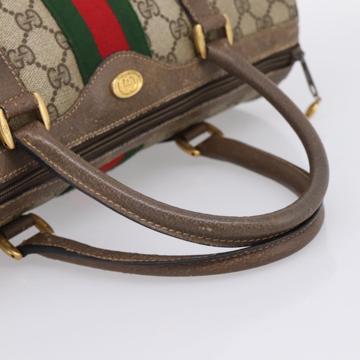 GUCCI GG Supreme Web Sherry Line Hand Bag PVC Beige Gold 40 02 007 Auth 197903 - Jerrillo image 7