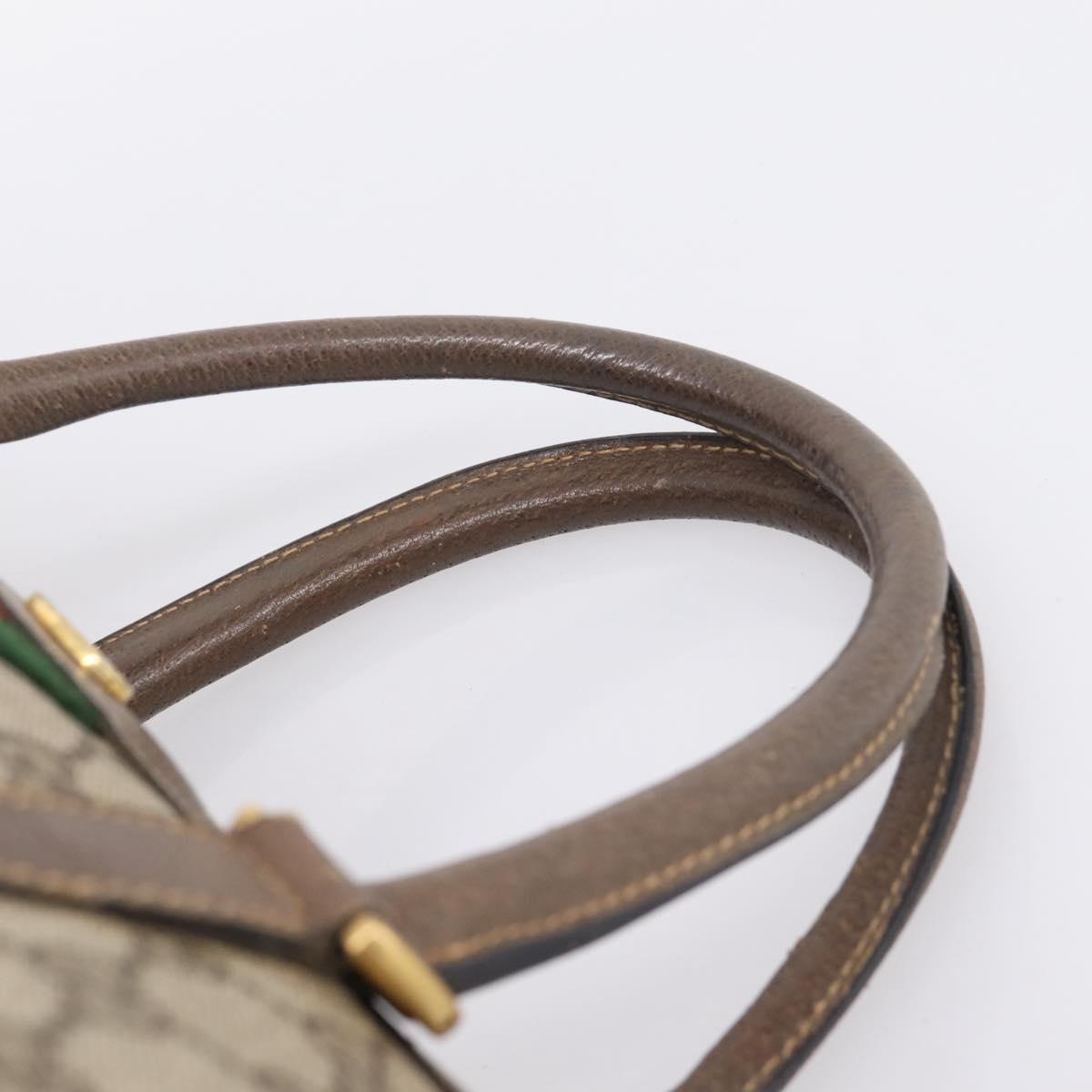 GUCCI GG Supreme Web Sherry Line Hand Bag PVC Beige Gold 40 02 007 Auth 197903 - Jerrillo image 8