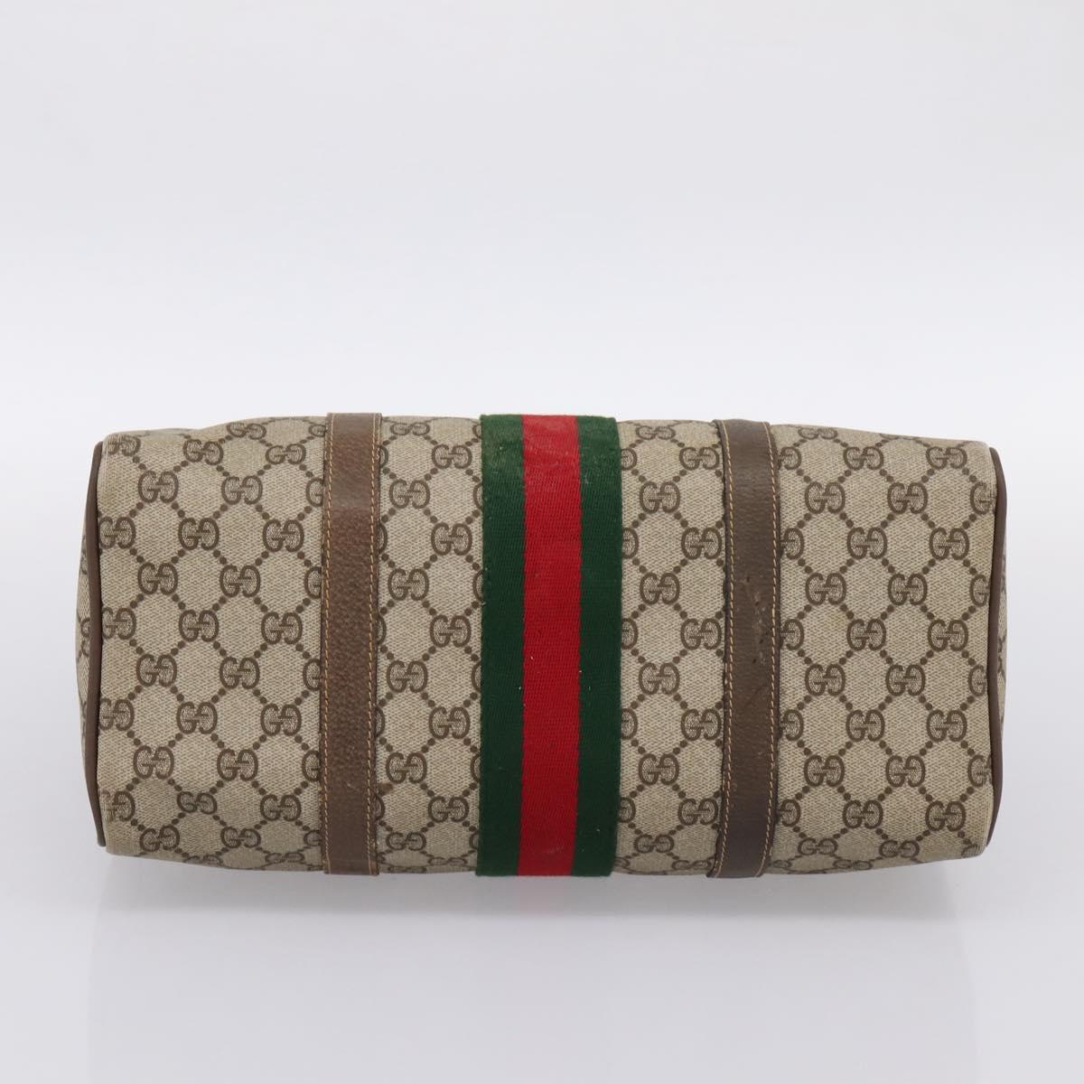 GUCCI GG Supreme Web Sherry Line Hand Bag PVC Beige Gold 40 02 007 Auth 197903 - Jerrillo image 5