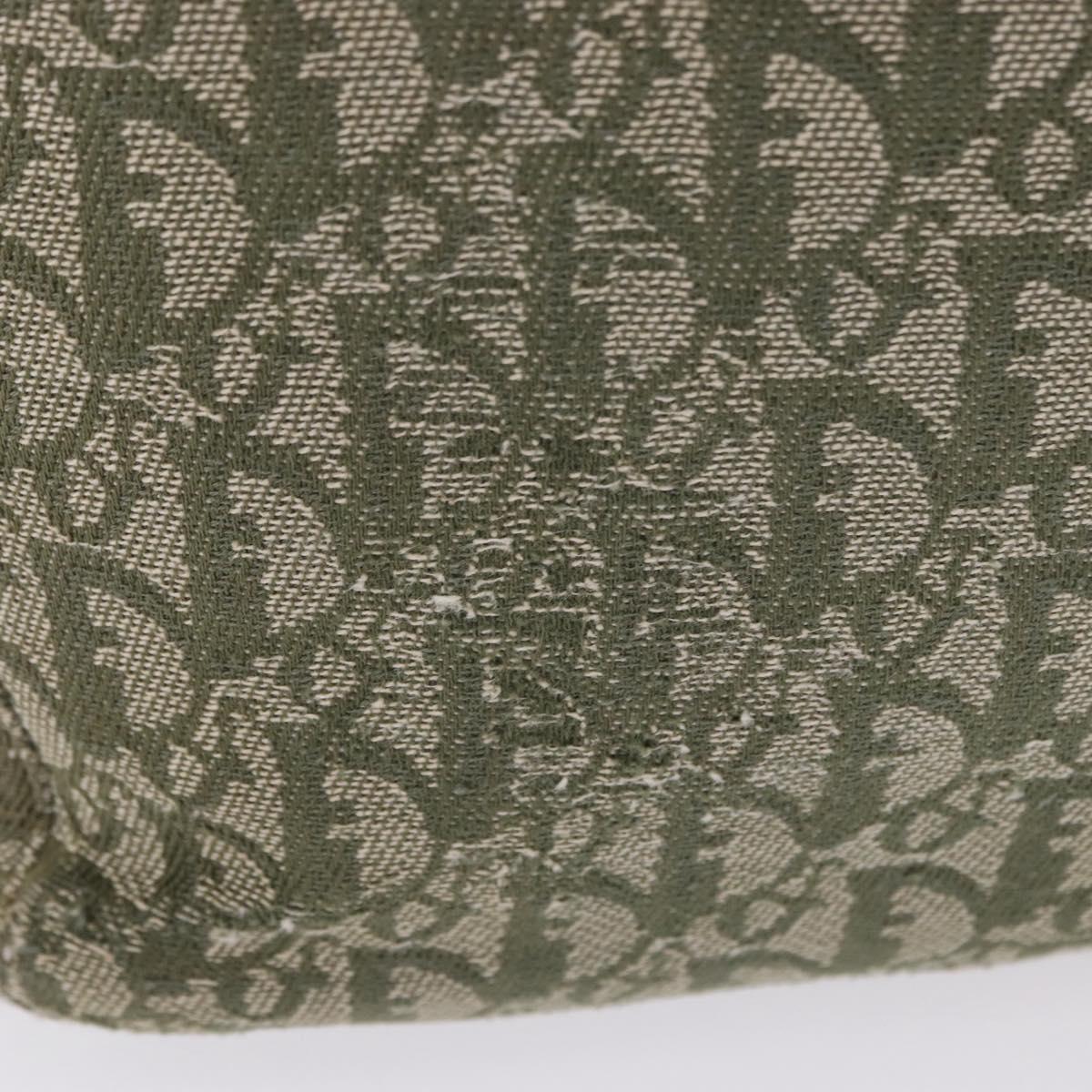 Christian Dior Trotter Canvas Tote Bag Green Silver Auth 198332 - Jerrillo image 4