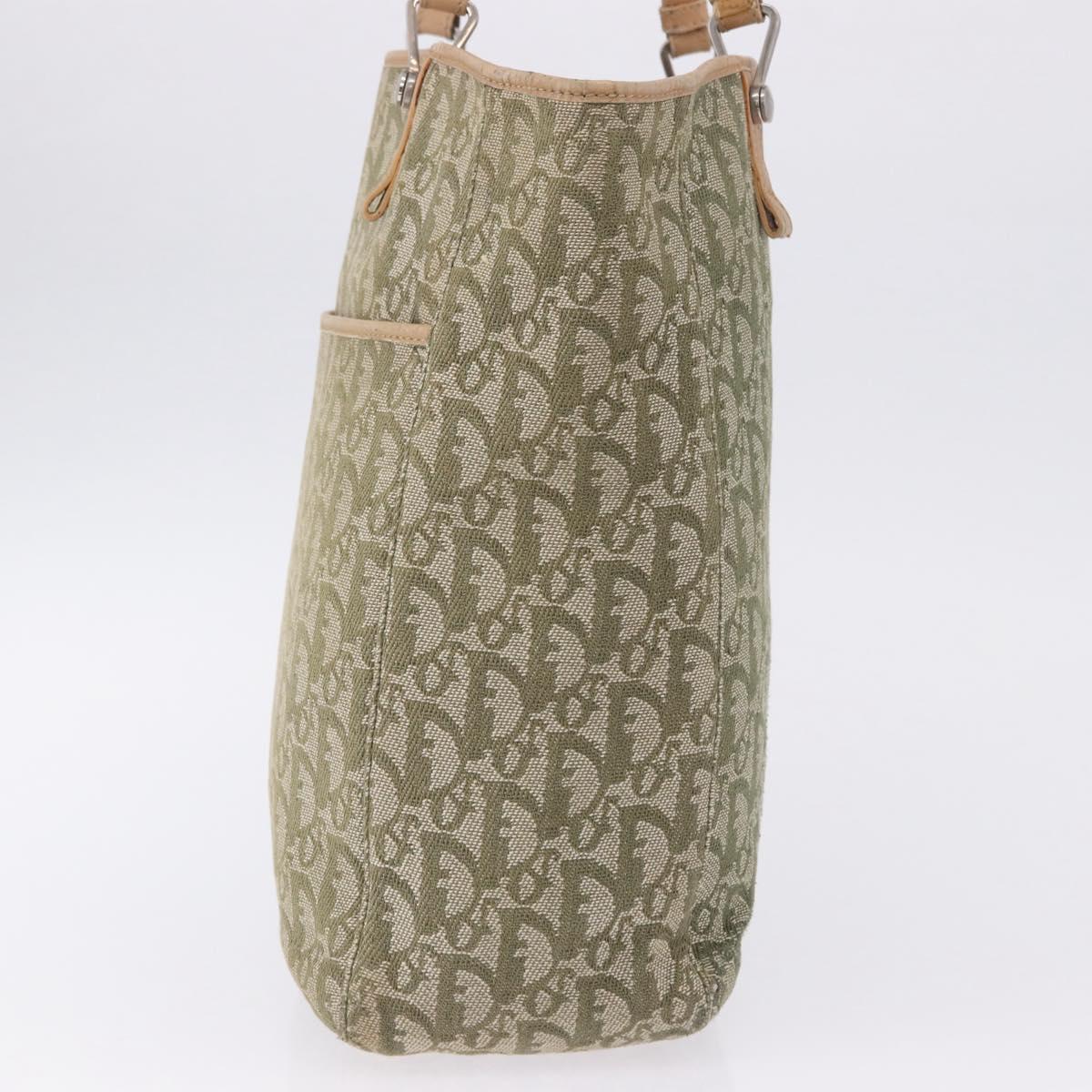 Christian Dior Trotter Canvas Tote Bag Green Silver Auth 198332 - Jerrillo image 5