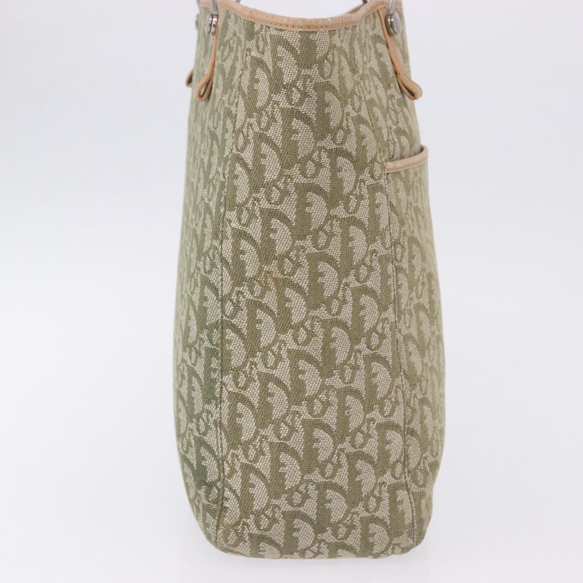 Christian Dior Trotter Canvas Tote Bag Green Silver Auth 198332 - Jerrillo image 6