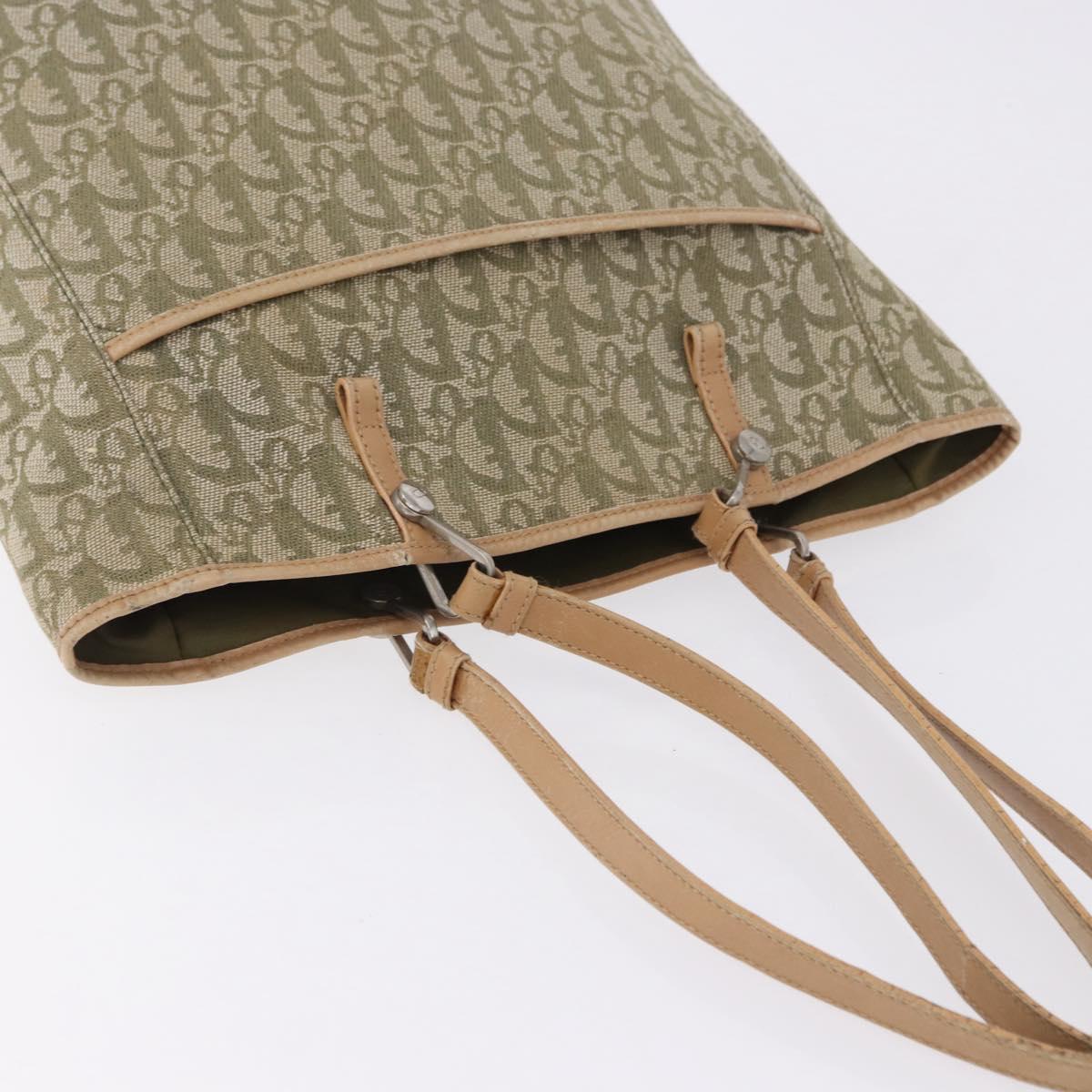 Christian Dior Trotter Canvas Tote Bag Green Silver Auth 198332 - Jerrillo image 7