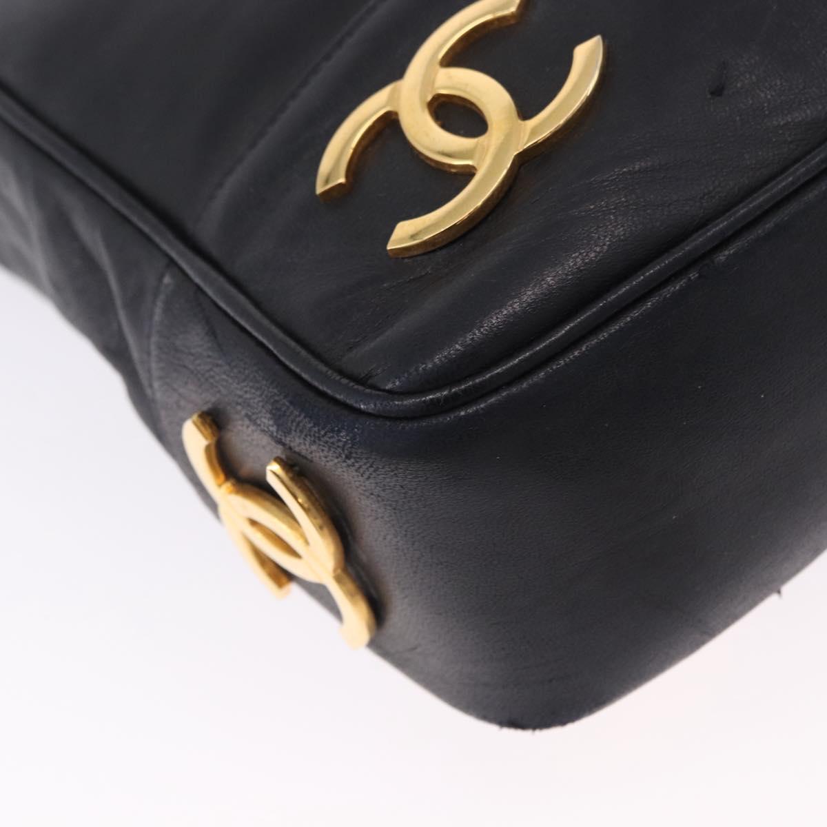 CHANEL Triple Coco Chain Shoulder Tote Bag Leather Black Gold CC Auth 198357 - Jerrillo image 10