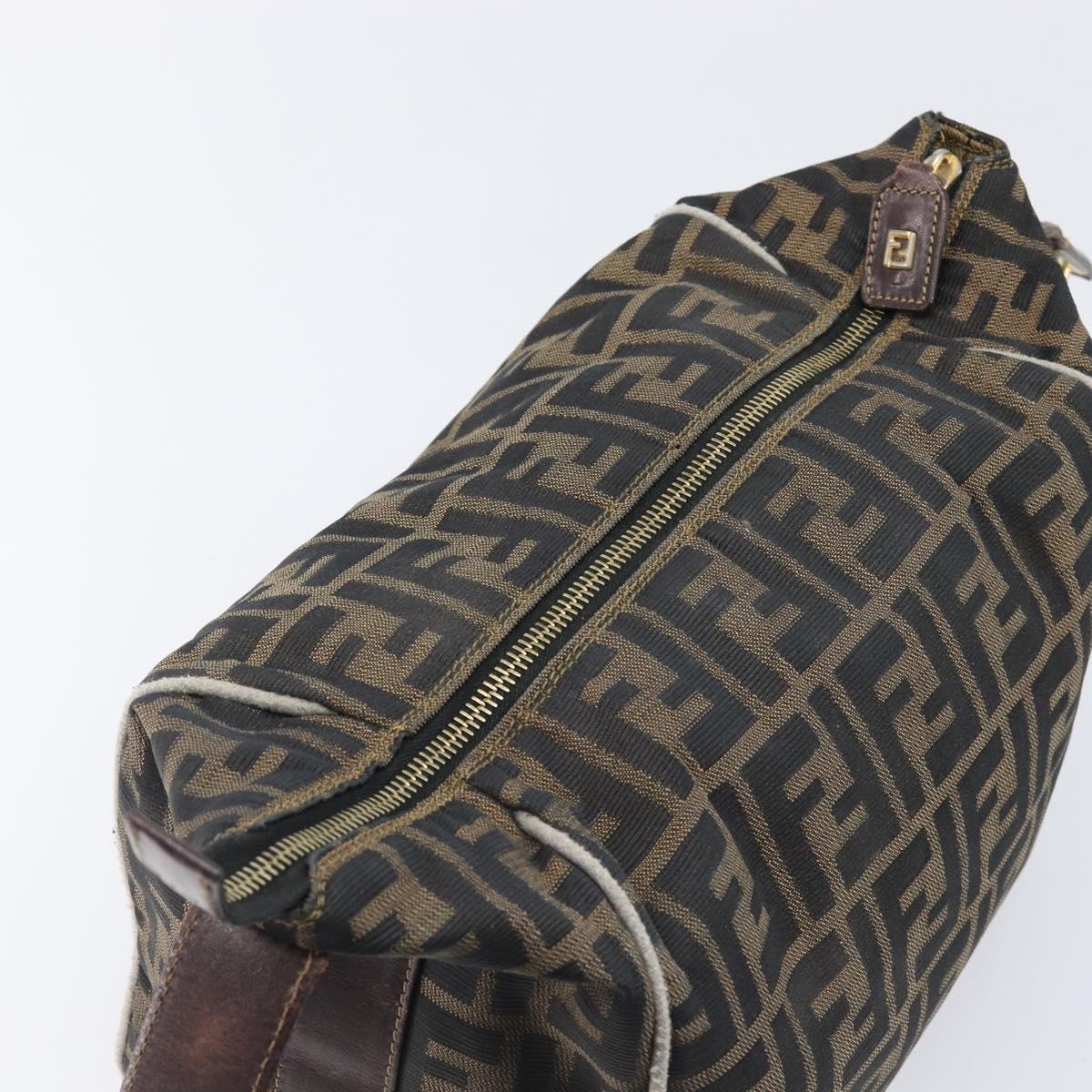 FENDI Zucca Canvas Vanity Hand Bag Black Brown Auth 198536 - Jerrillo image 9